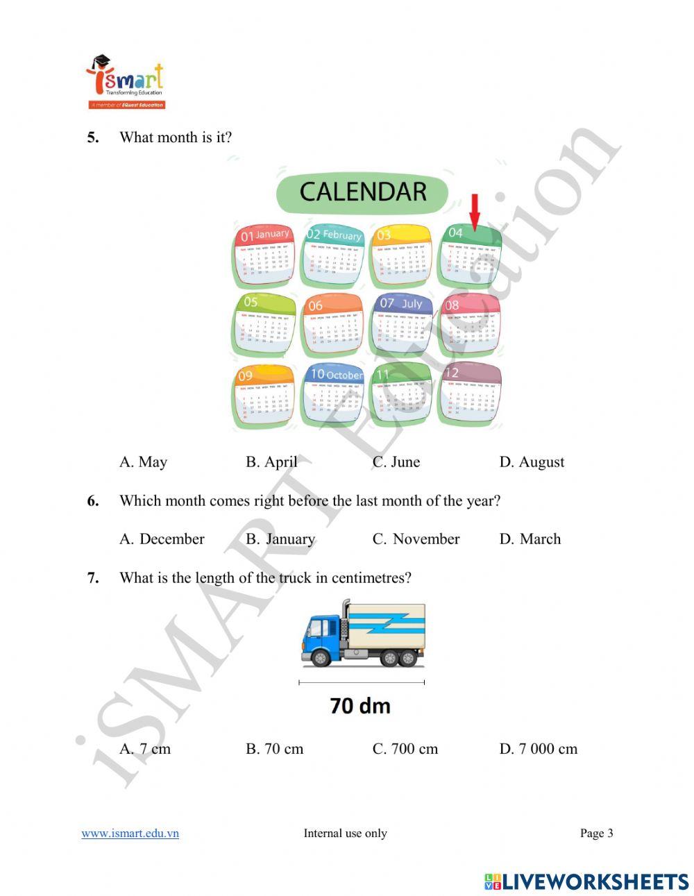 Math - English grade 3