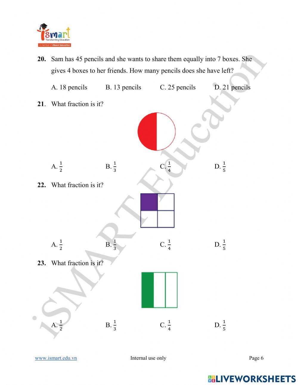 Math - English grade 3