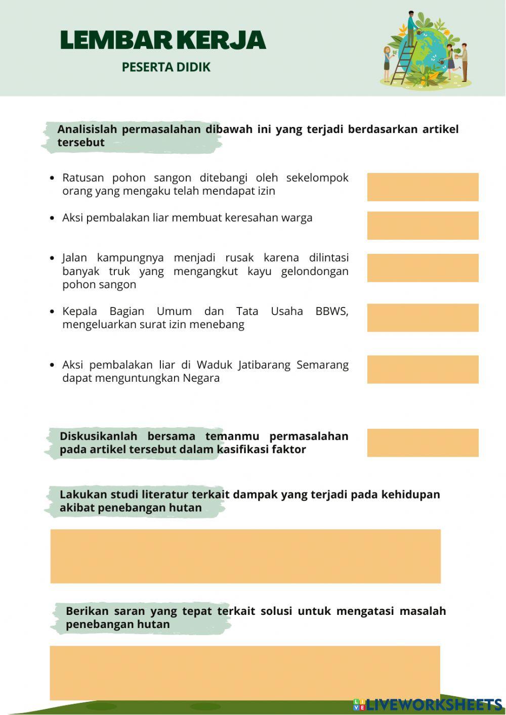 LKPD Perubahan Lingkungan (Penebangan Hutan)