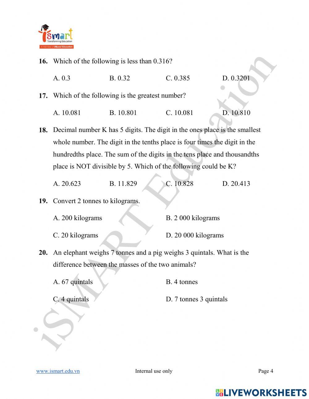 English- Math grade 5