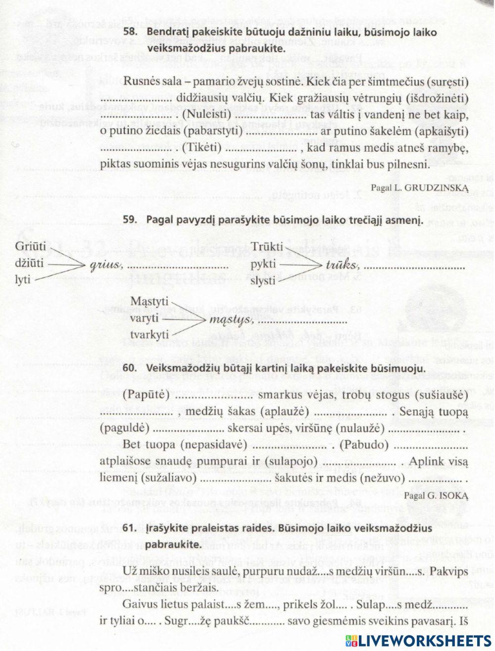 Veiksmažodžio laikų rašyba