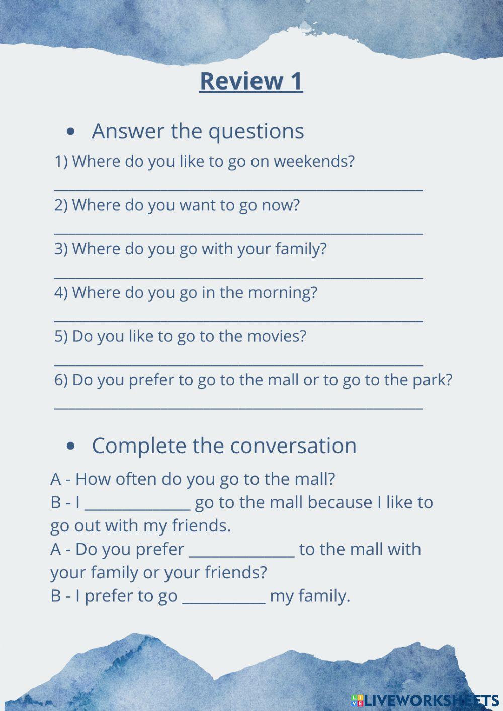 Where, to go - Activity 2