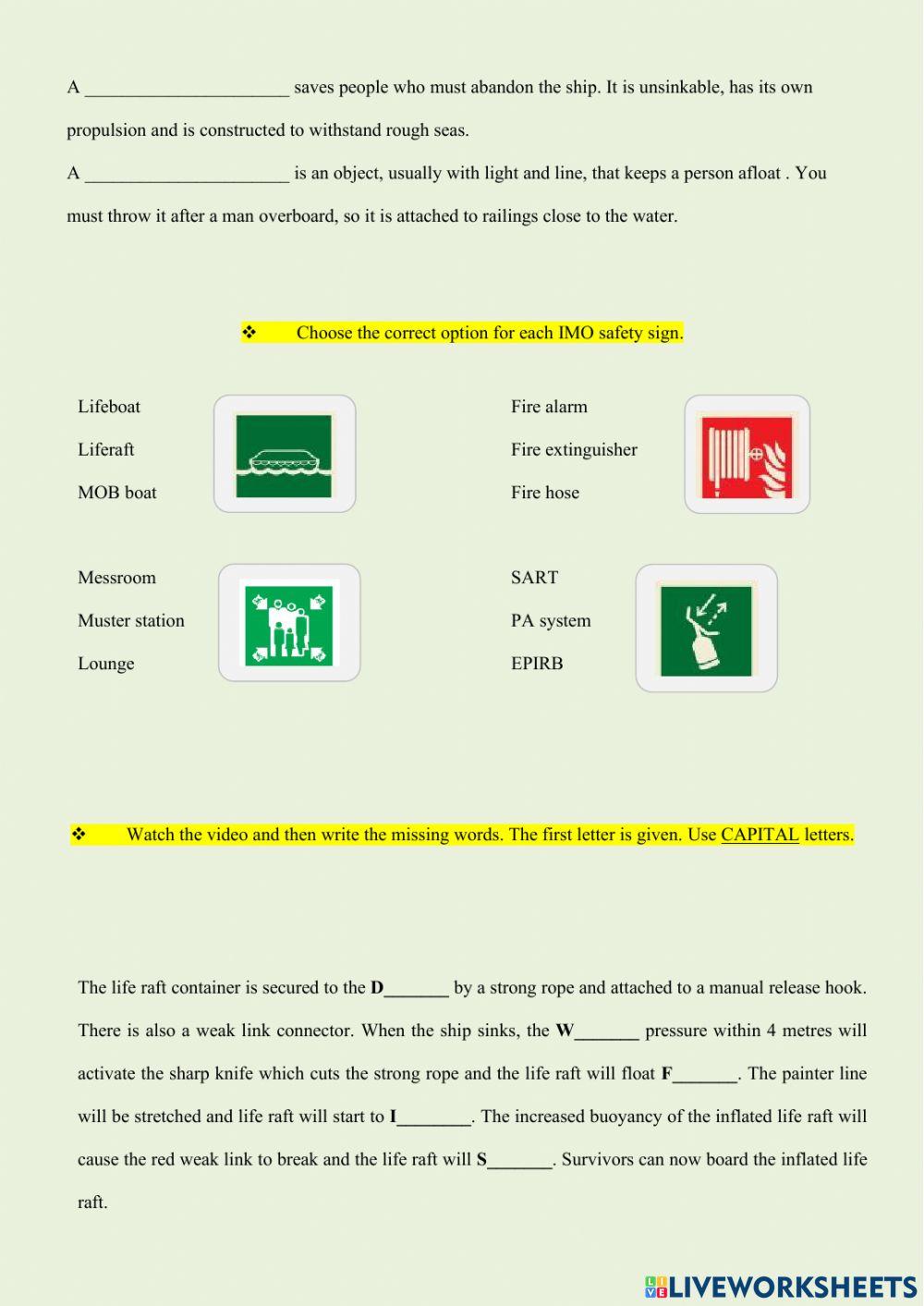 Safety Equipment On Board