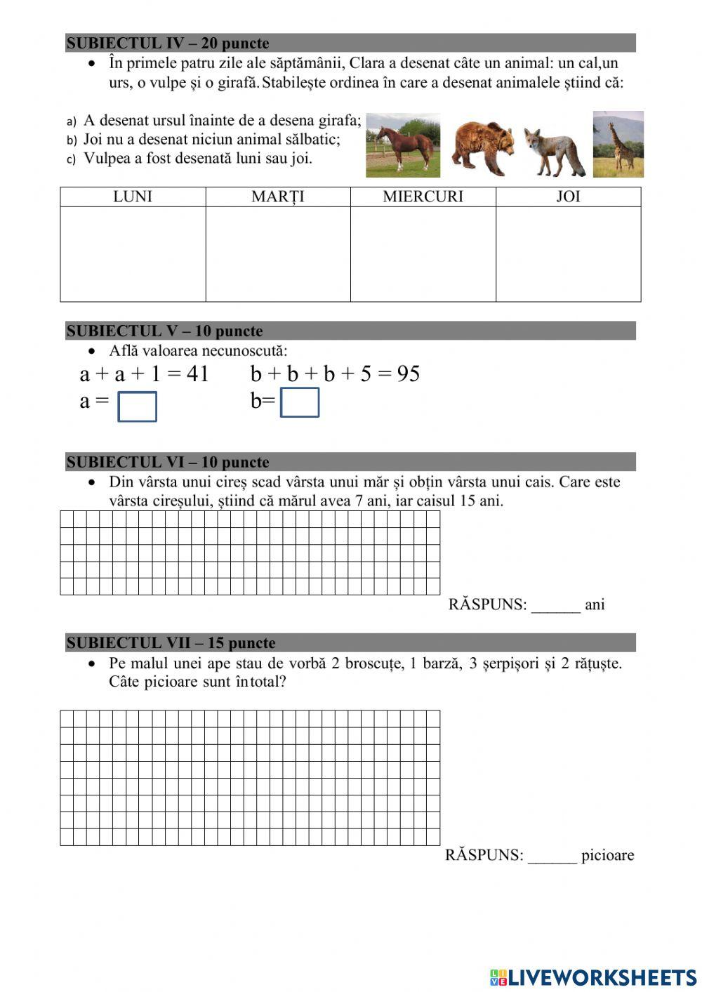 Matematică distractiva - clasa I