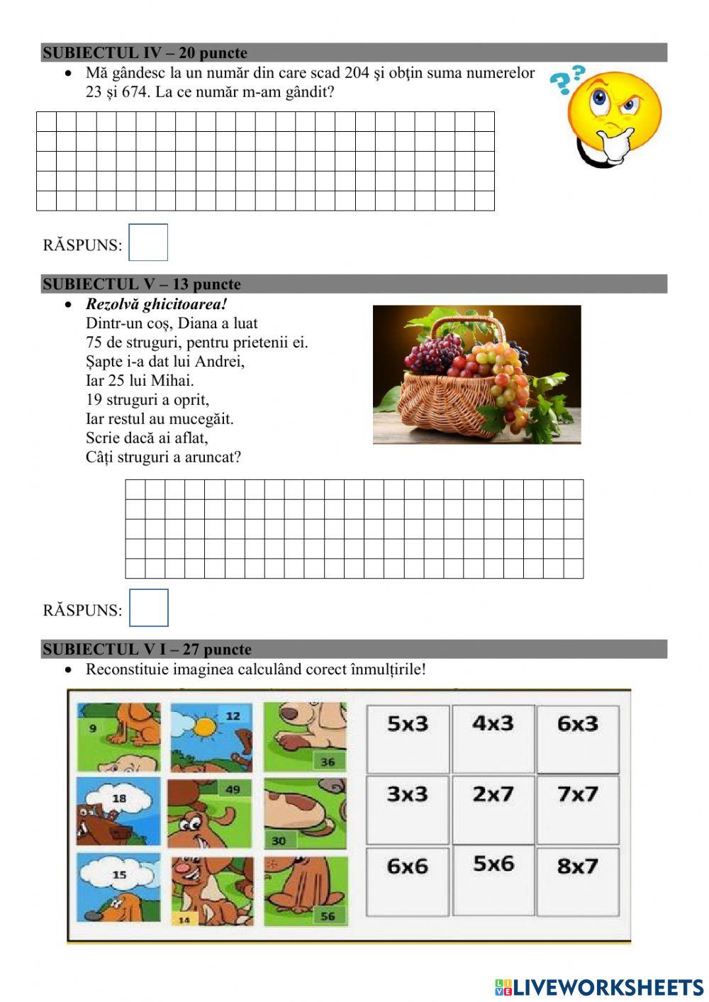 Matematică distractivă - clasa a II-a