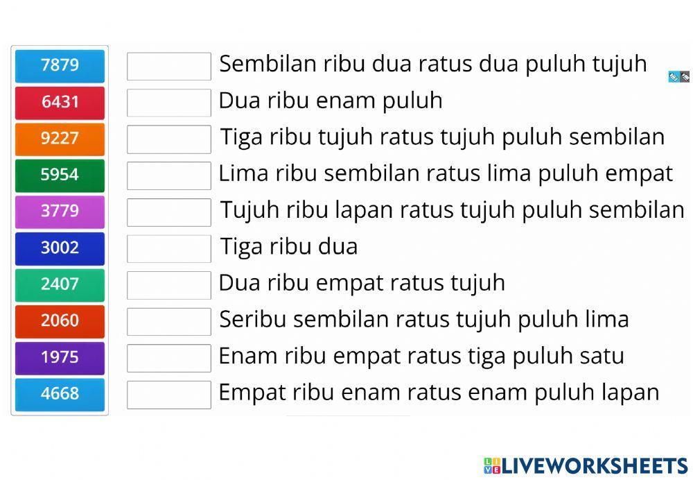 Kenal dan Tulis Nombor Tahun 3