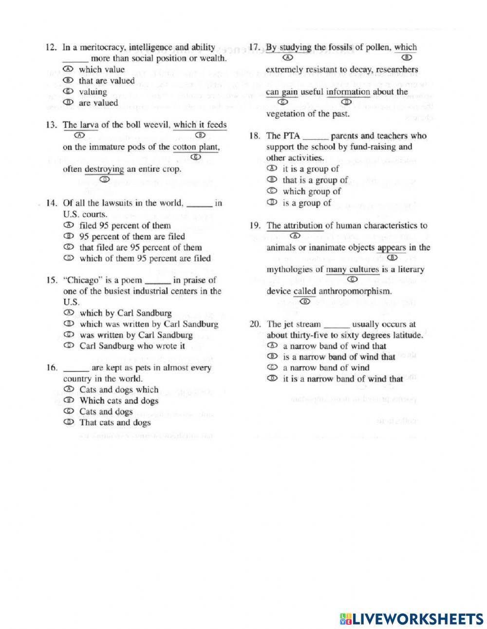 Toefl grammar practice 16