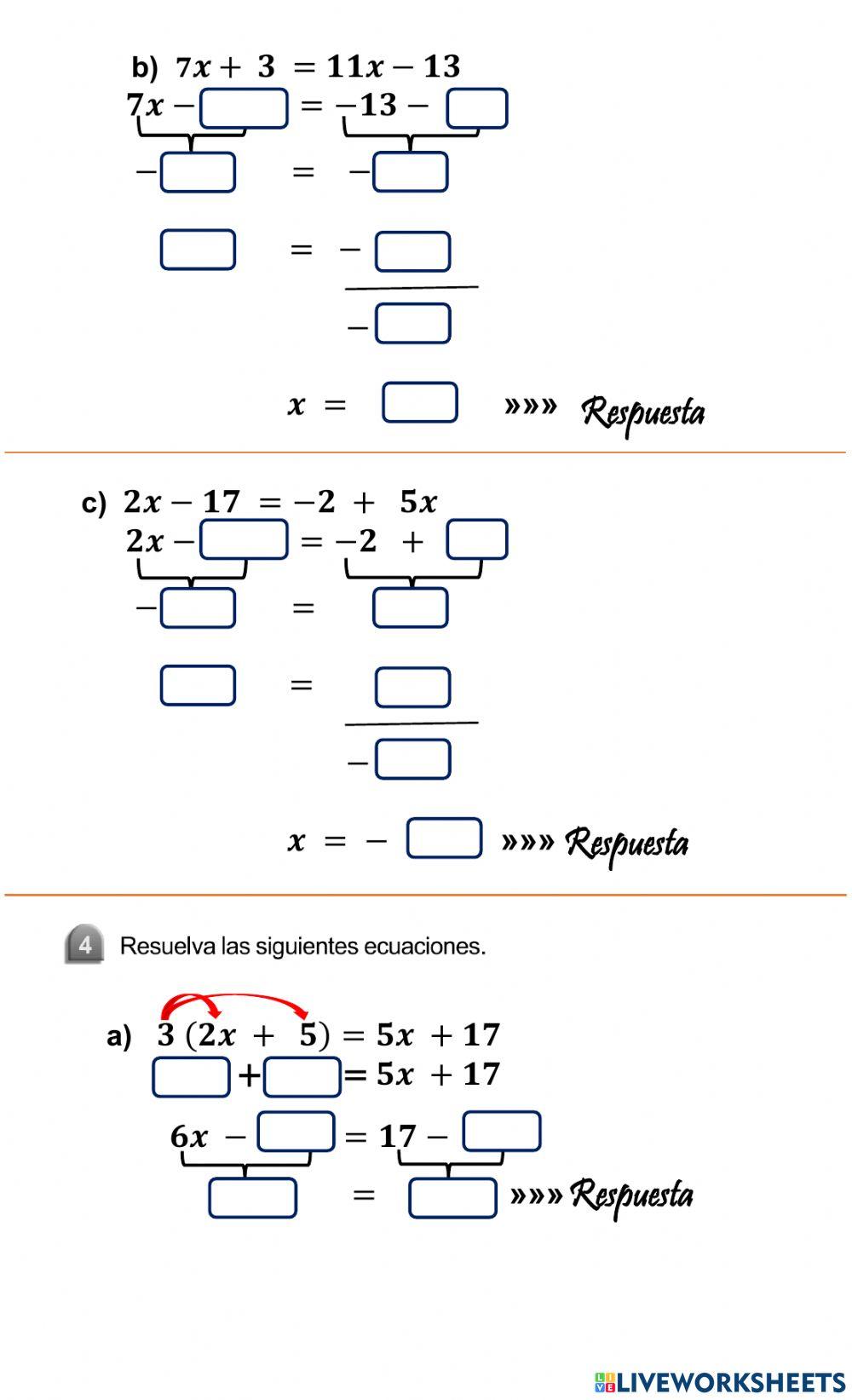 Despeje de Ecuaciones de Primer de Grado