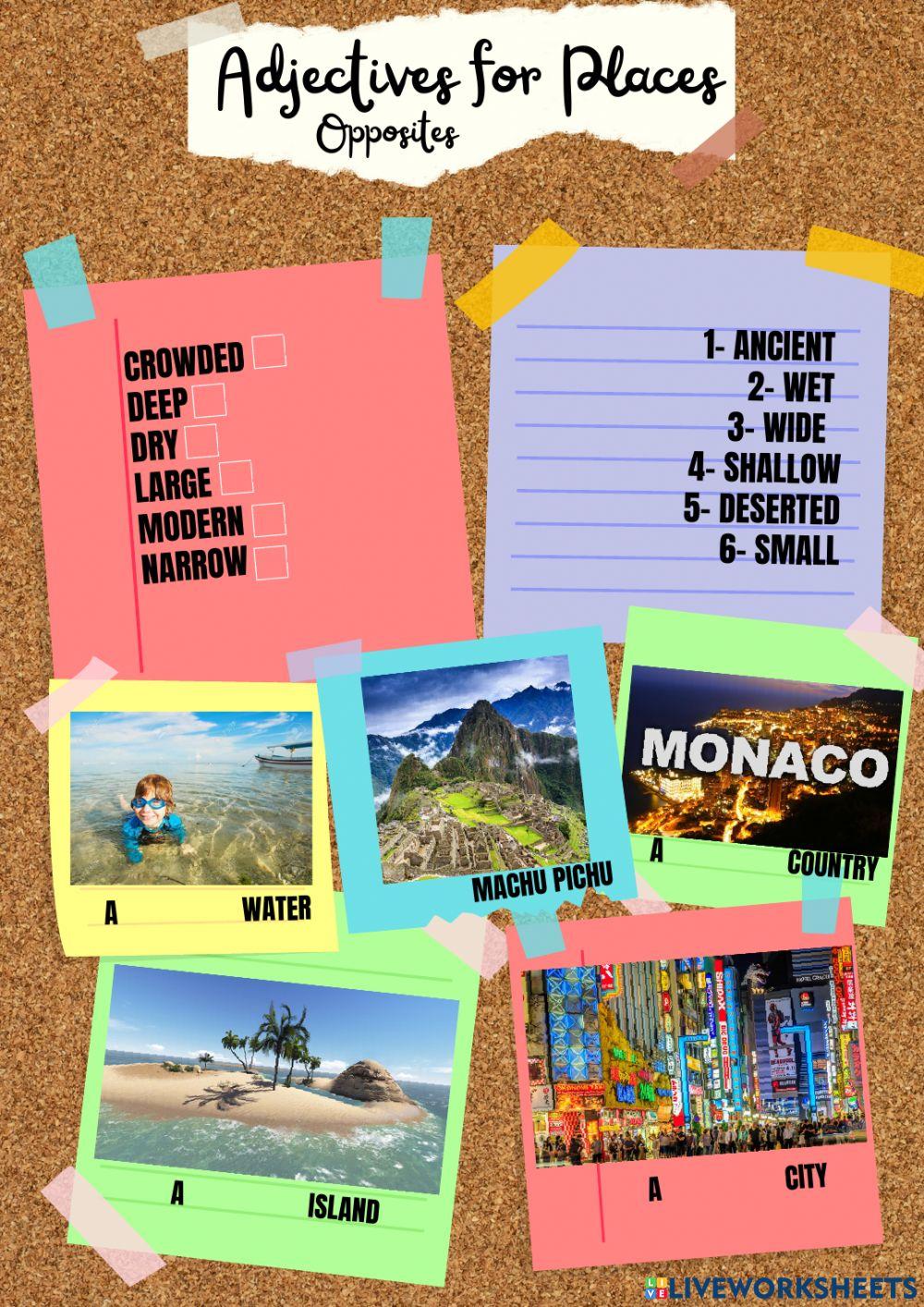 Adjectives for Places