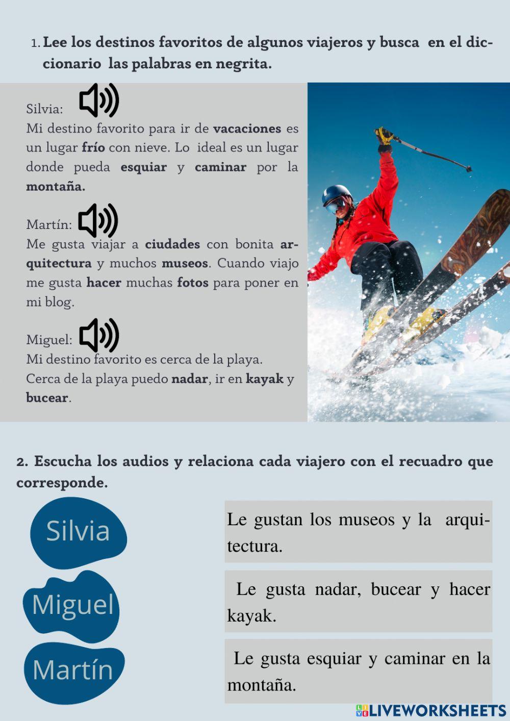 Viajes: destinos y actividades