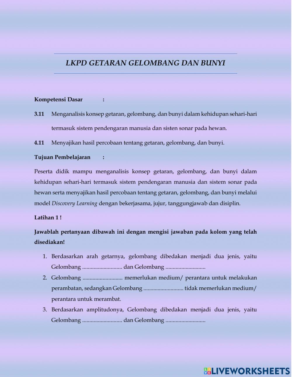 LKPD Materi Gelombang