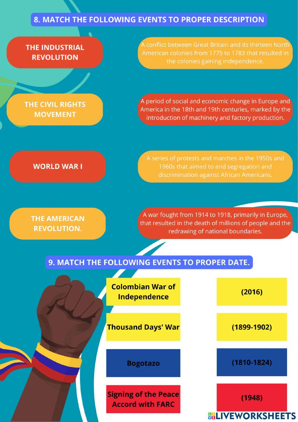 Historical events - english a2 - material designed by sergio mendez