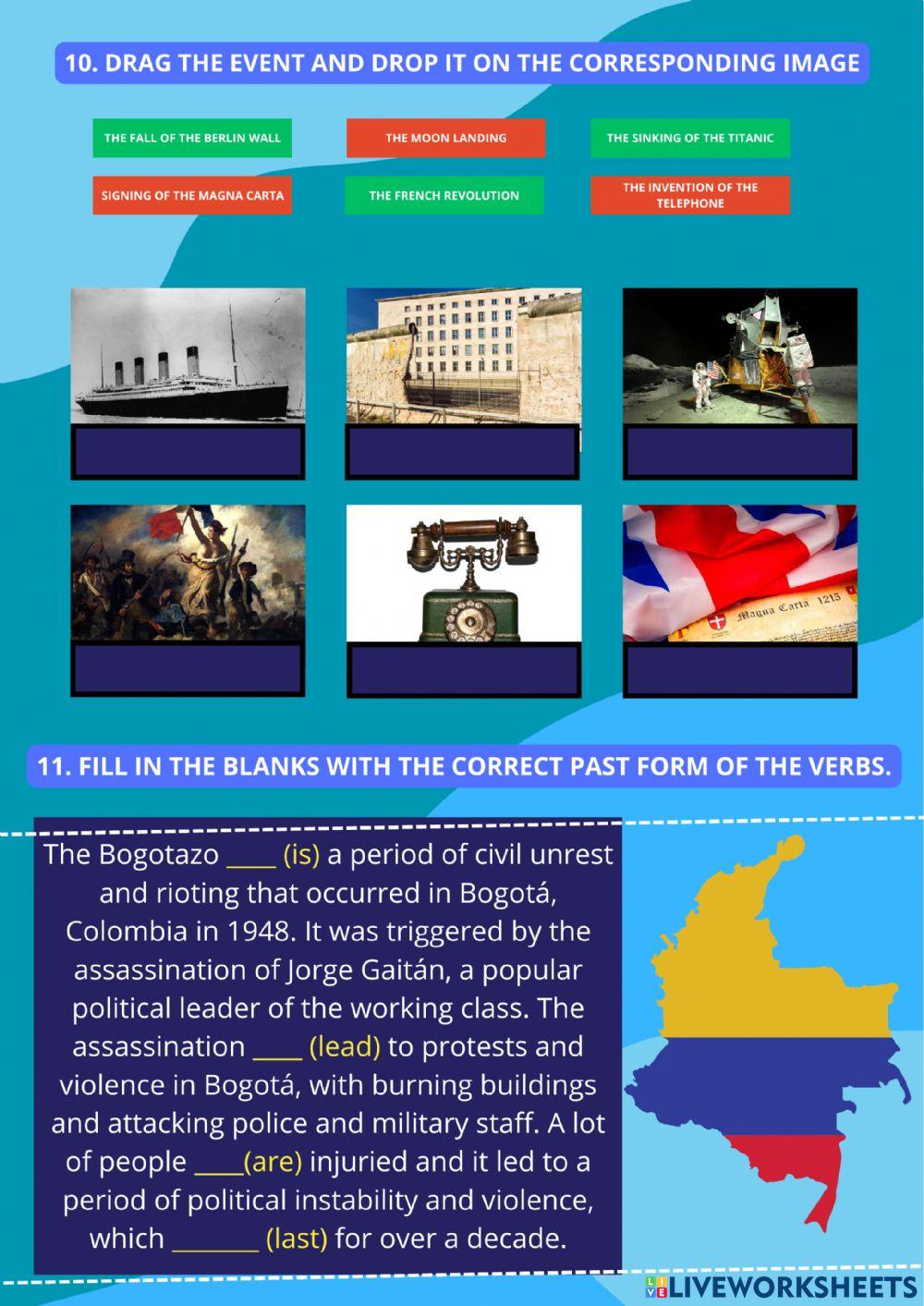 Historical events - english a2 - material designed by sergio mendez