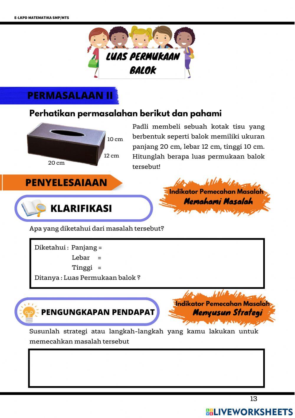 Luas Permukaan Bangun Ruang sisi Datar