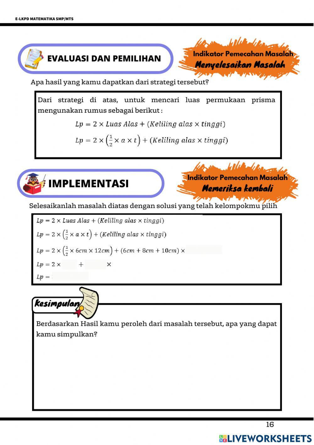 Luas Permukaan Bangun Ruang sisi Datar