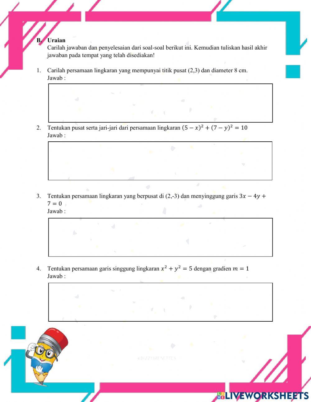 Persamaan Lingkaran dan PGS Lingkaran
