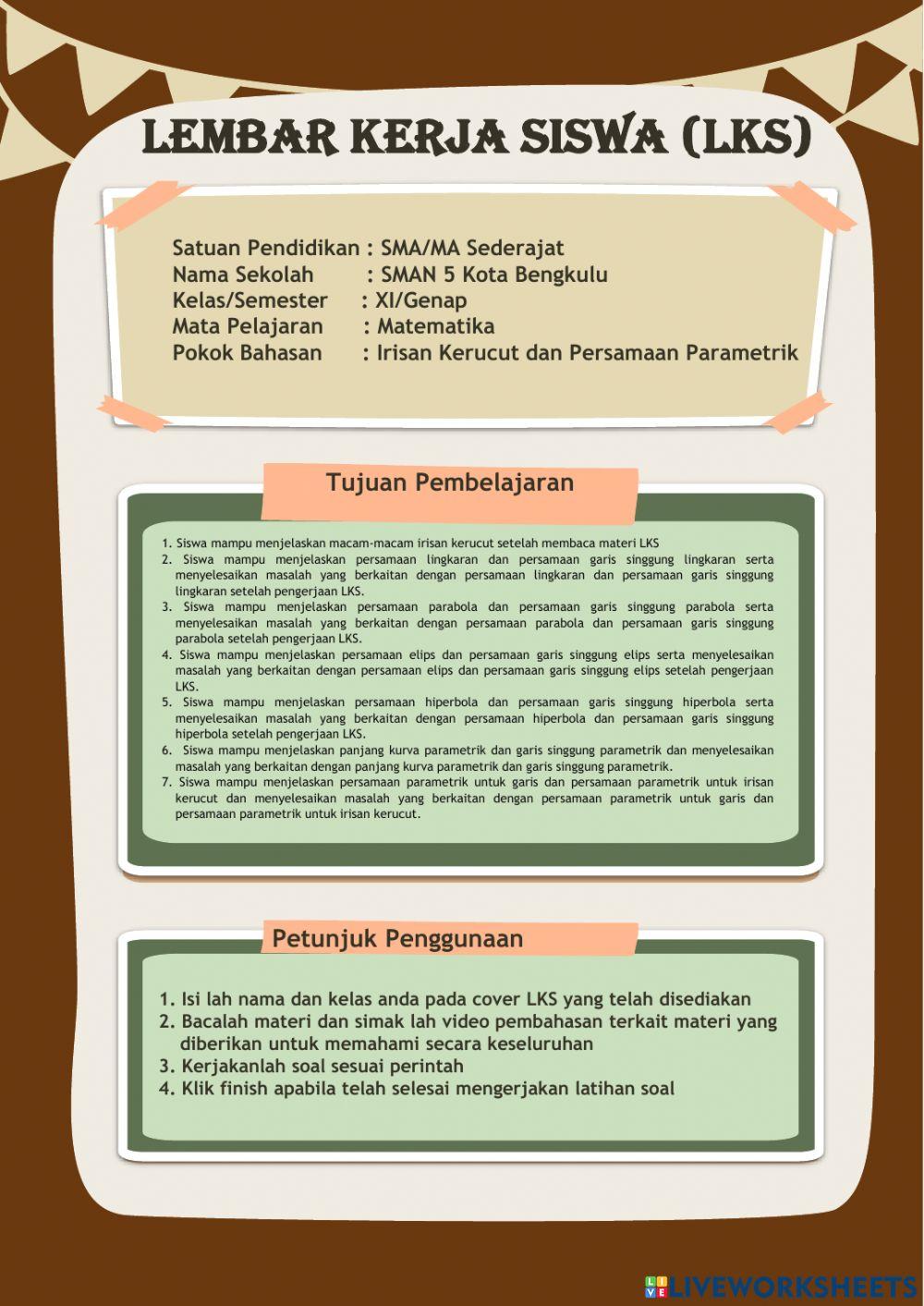 Persamaan Lingkaran dan Garis Singgungnya