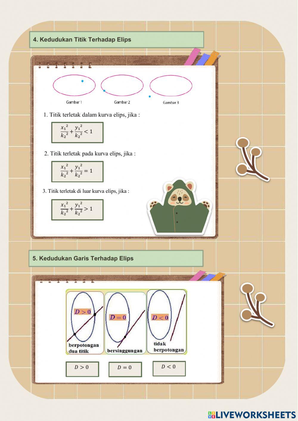 Persamaan Elips dan Garis Singgungnya