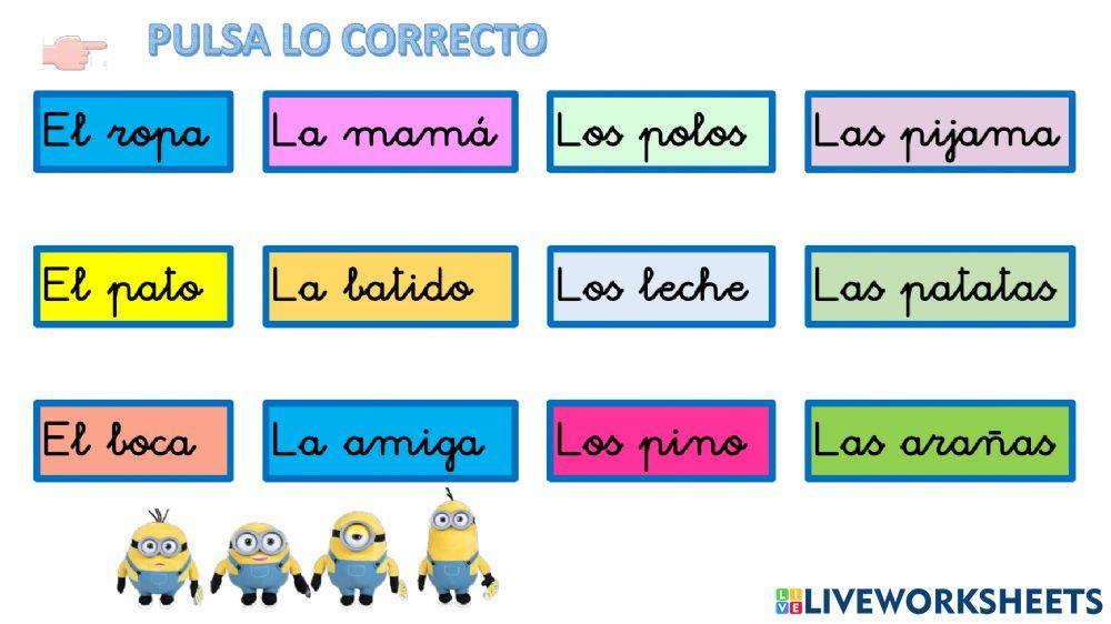 Concordancia artículo-nombre