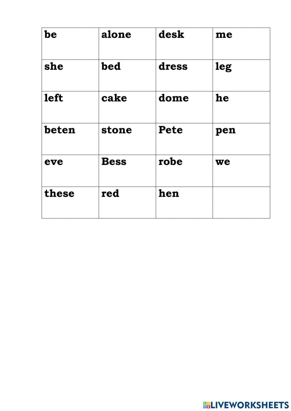 Ee открытый и закрытый слог