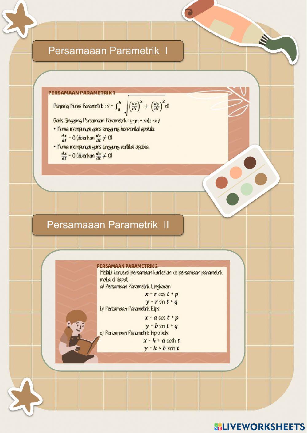 Persamaan Parametrik 1 dan 2 dan Garis Singgungnya