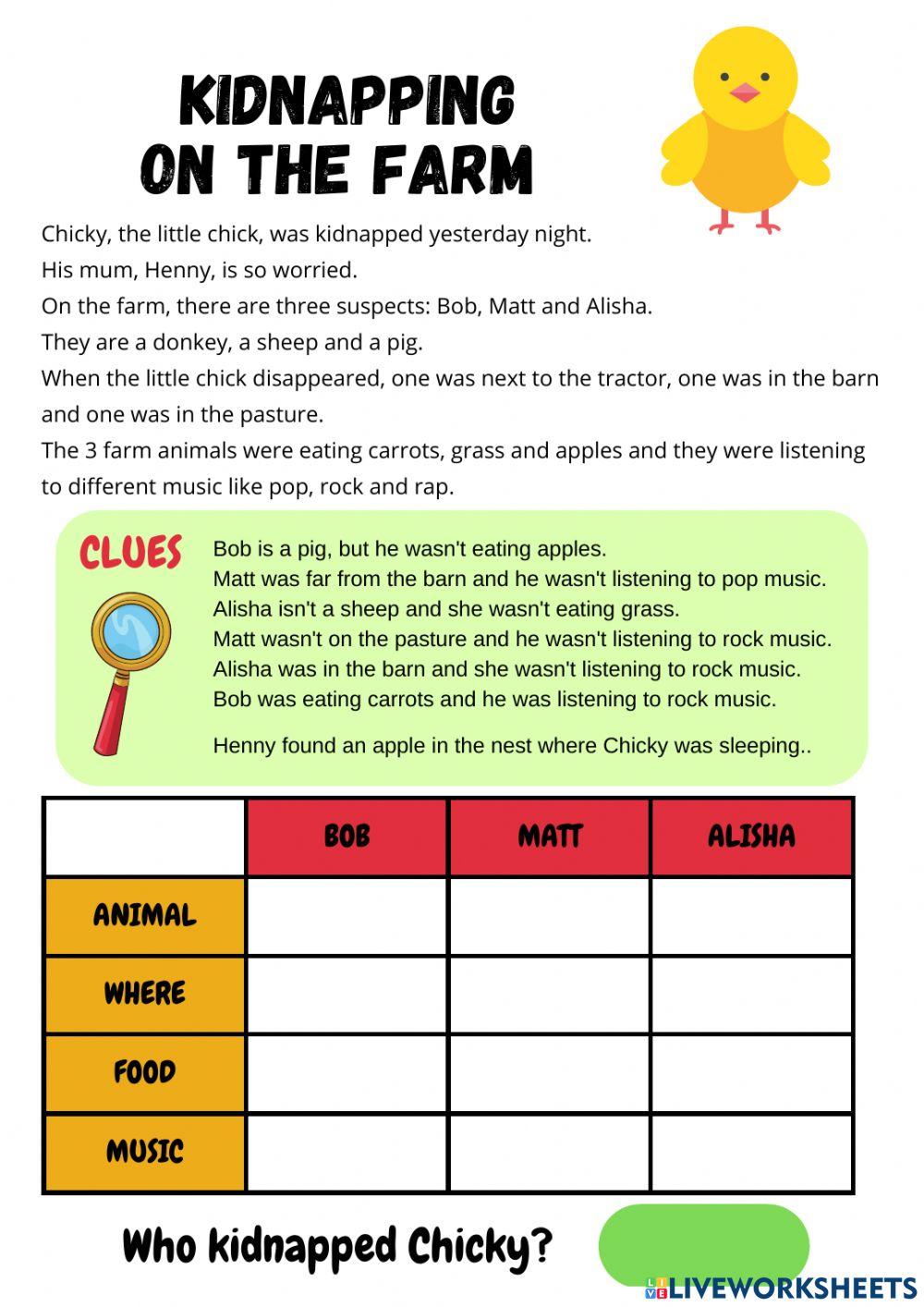 Kidnapping on the farm