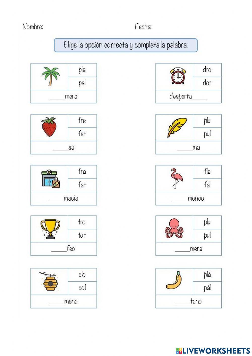 Silabas trabadas o mixtas