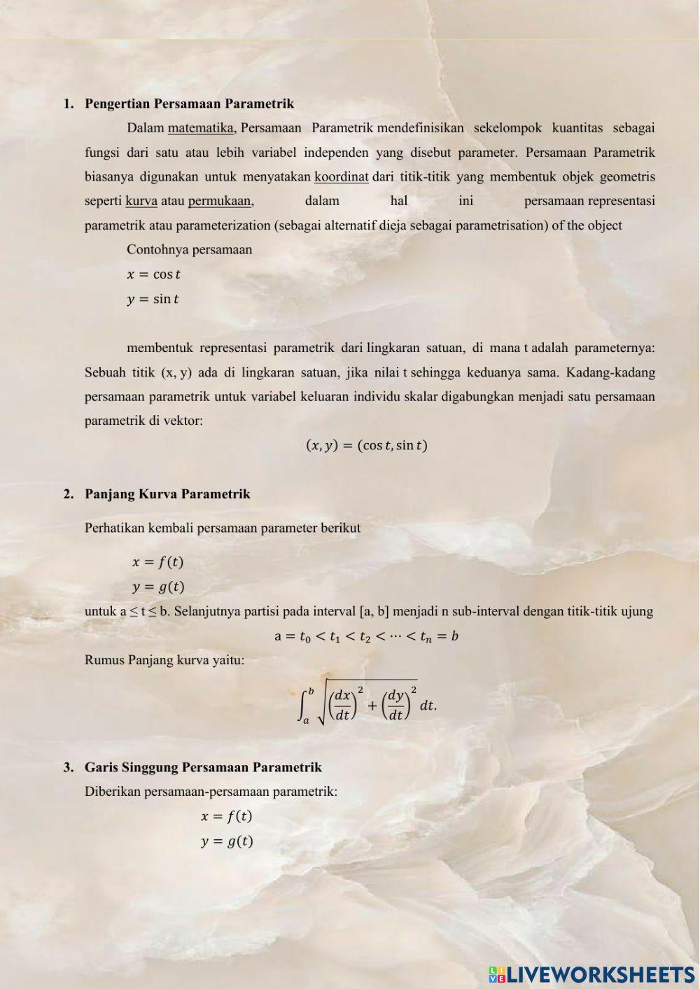 LKS Interaktif (Persamaan Parametrik)