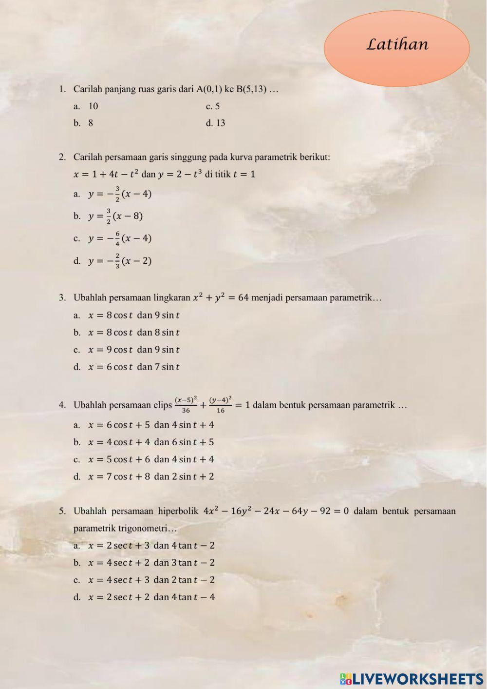 LKS Interaktif (Persamaan Parametrik)