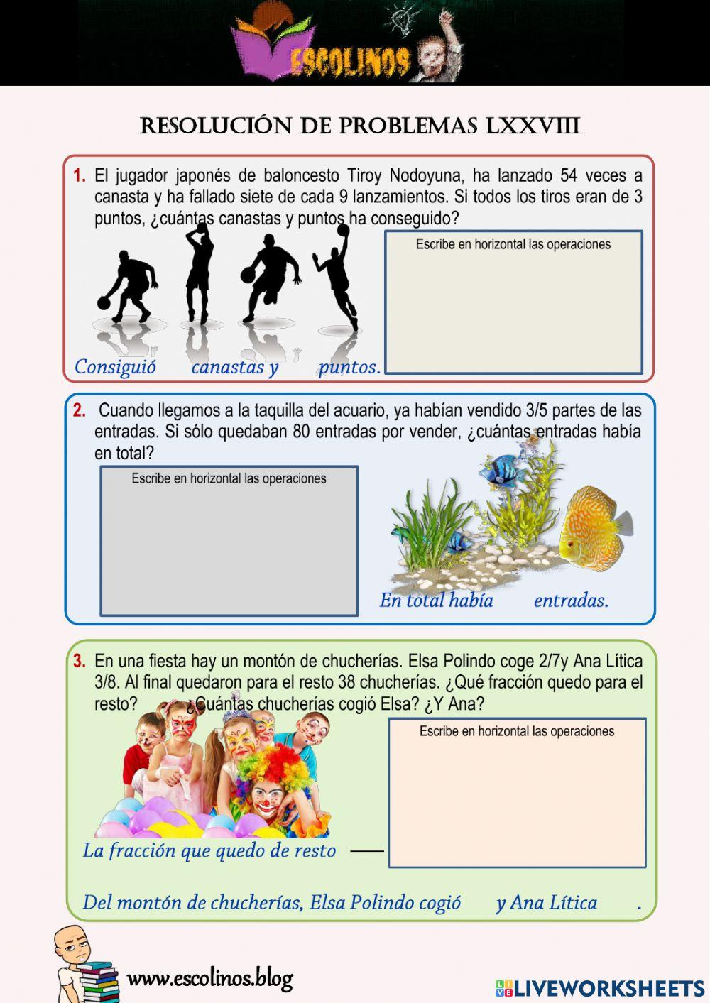 Matemáticas 5º. Resolución de Problemas LXXVIII