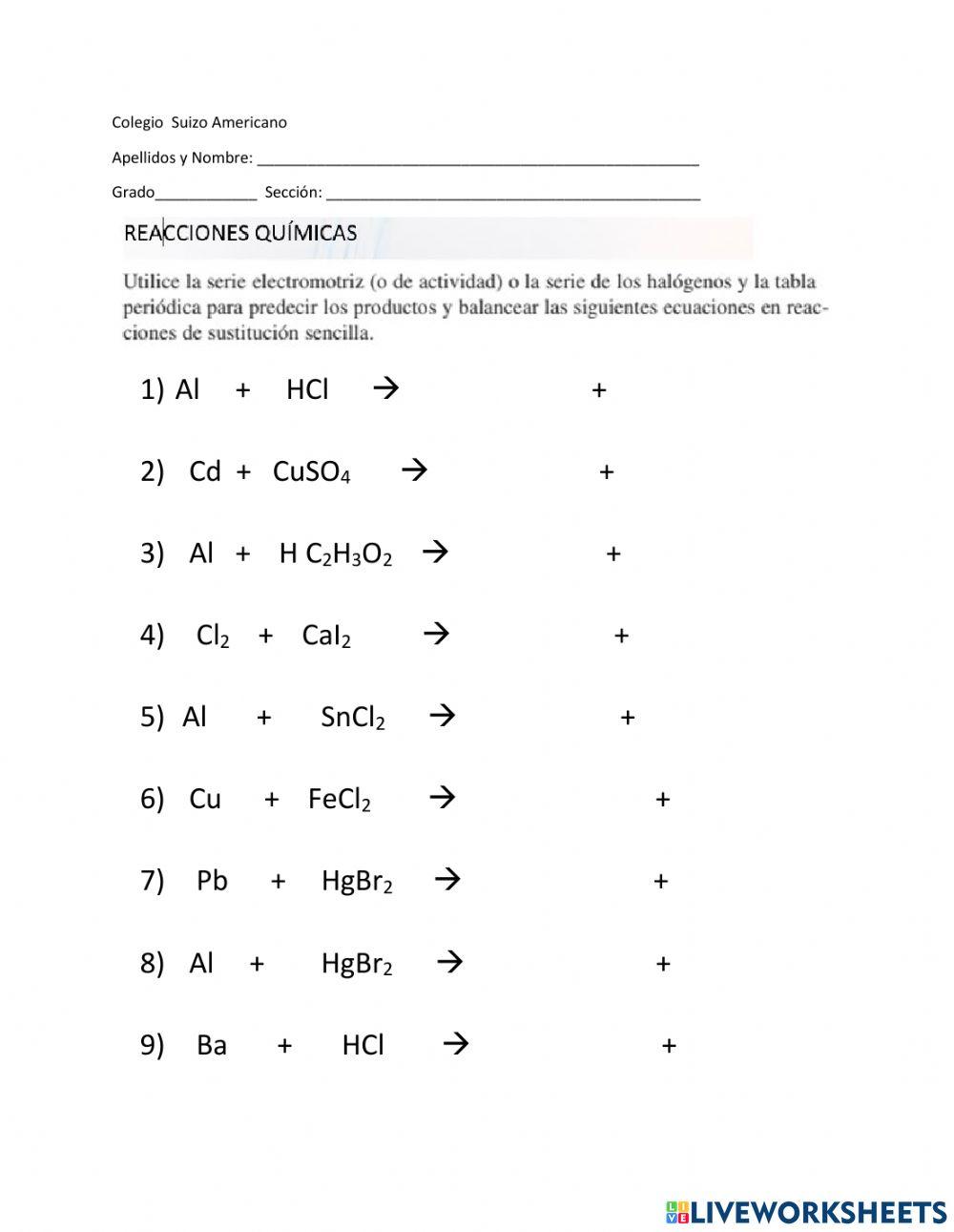 Reacciones Químicas