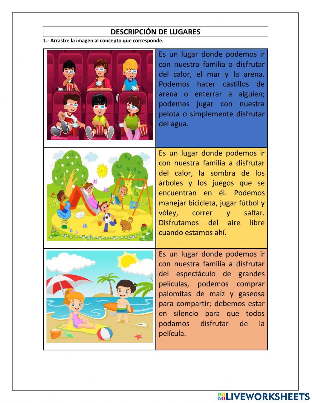 Descripción de lugares