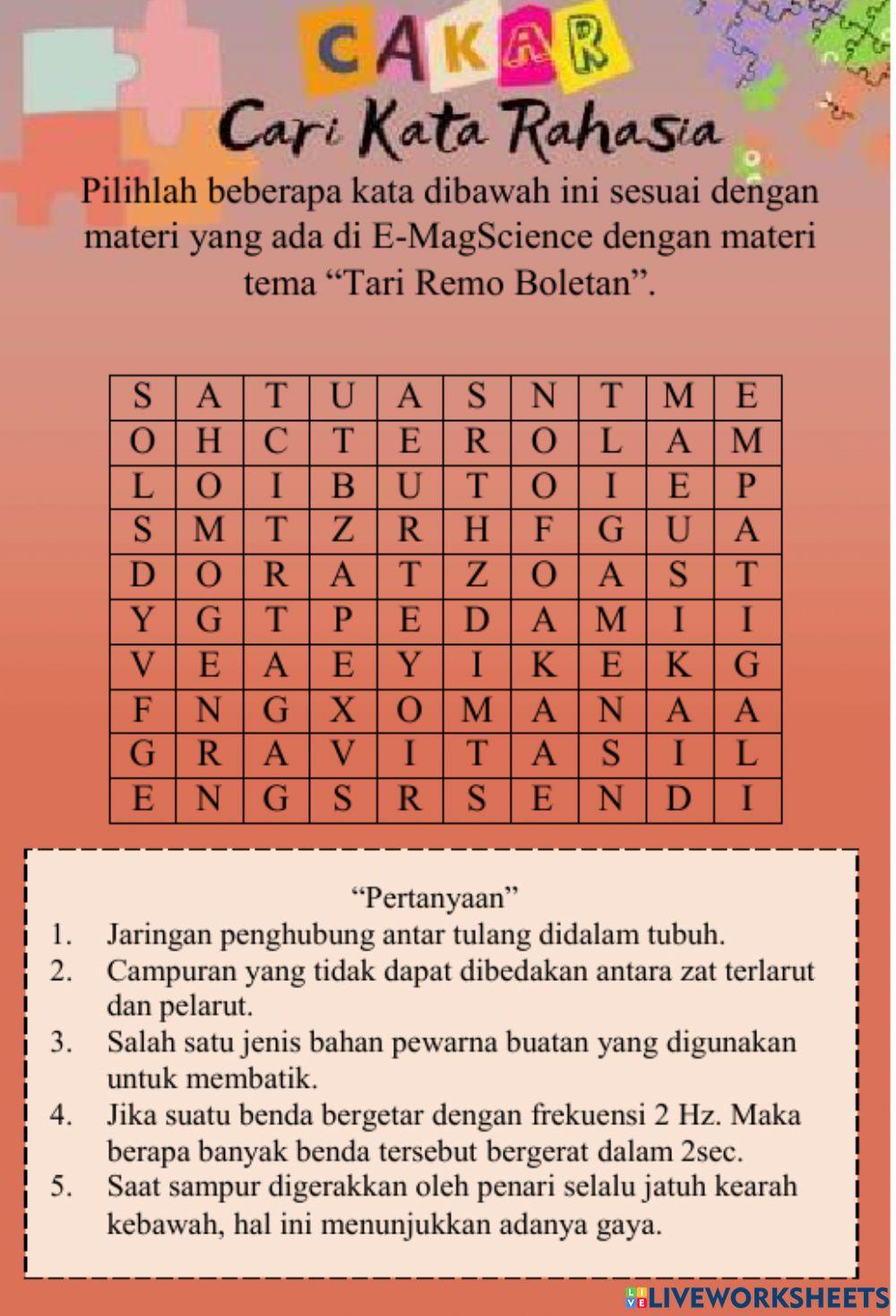 CAKAR (Cari kata rahasia)