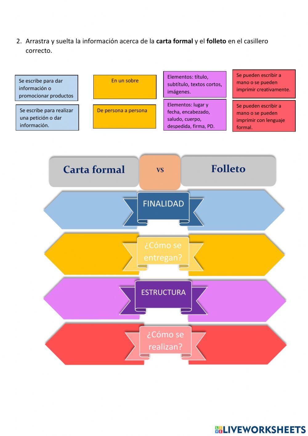 Cartas formal y folleto