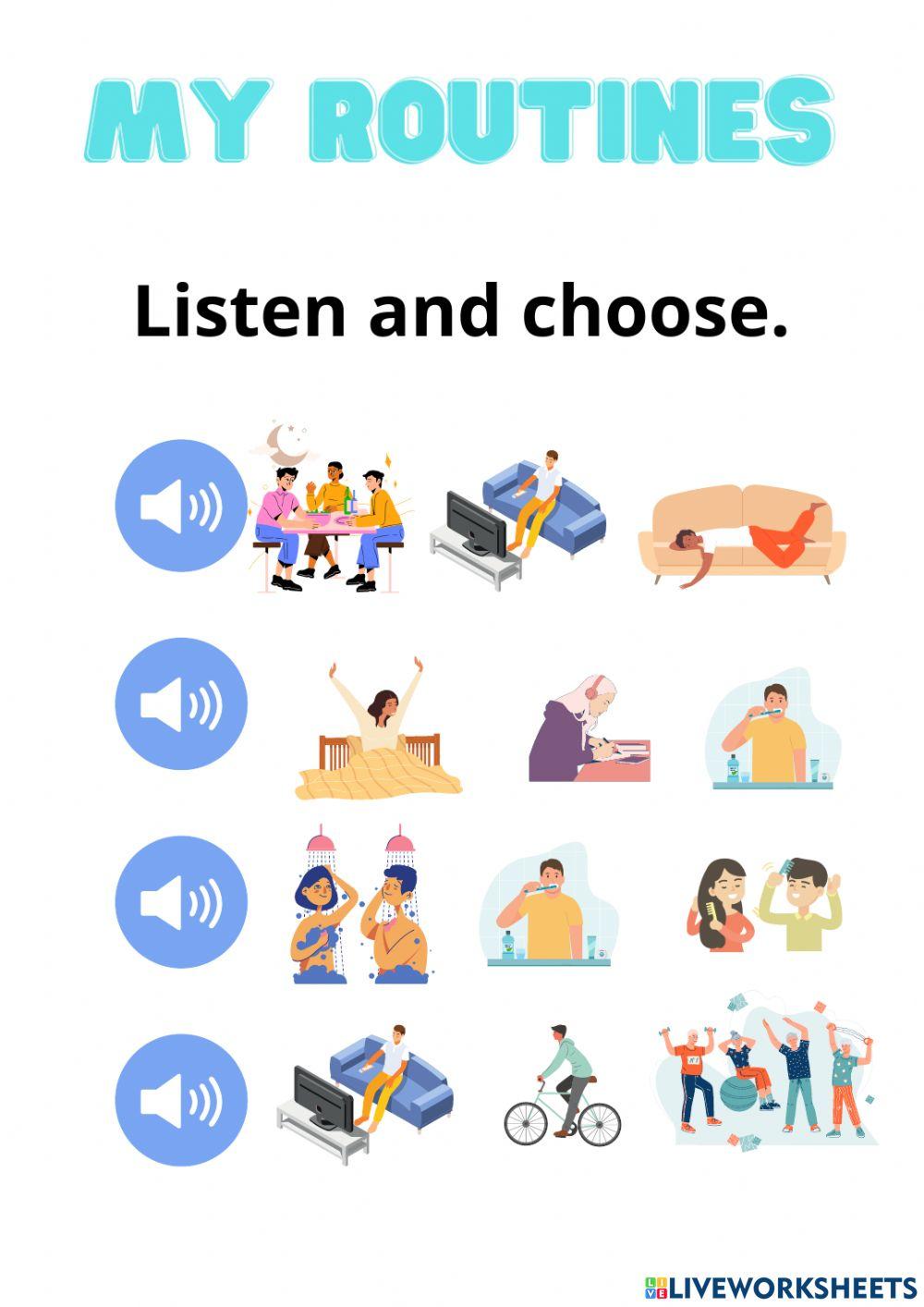 Listen and choose - Daily Routines
