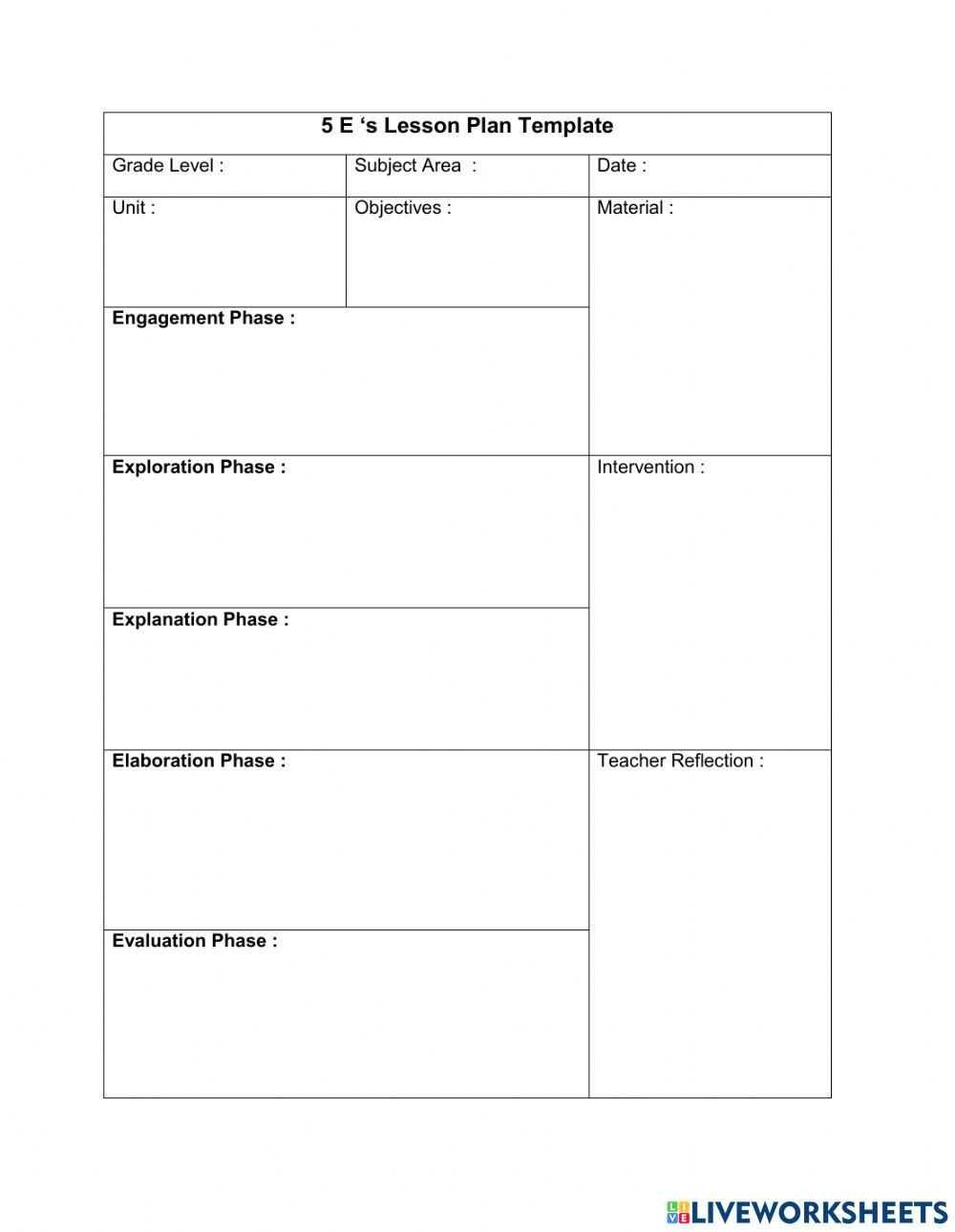 Lesson Plan activity for All levels | Live Worksheets
