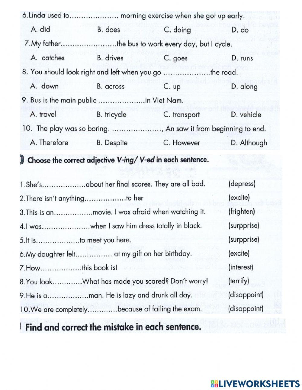 Lop 7- review unit 7-8-9- basic