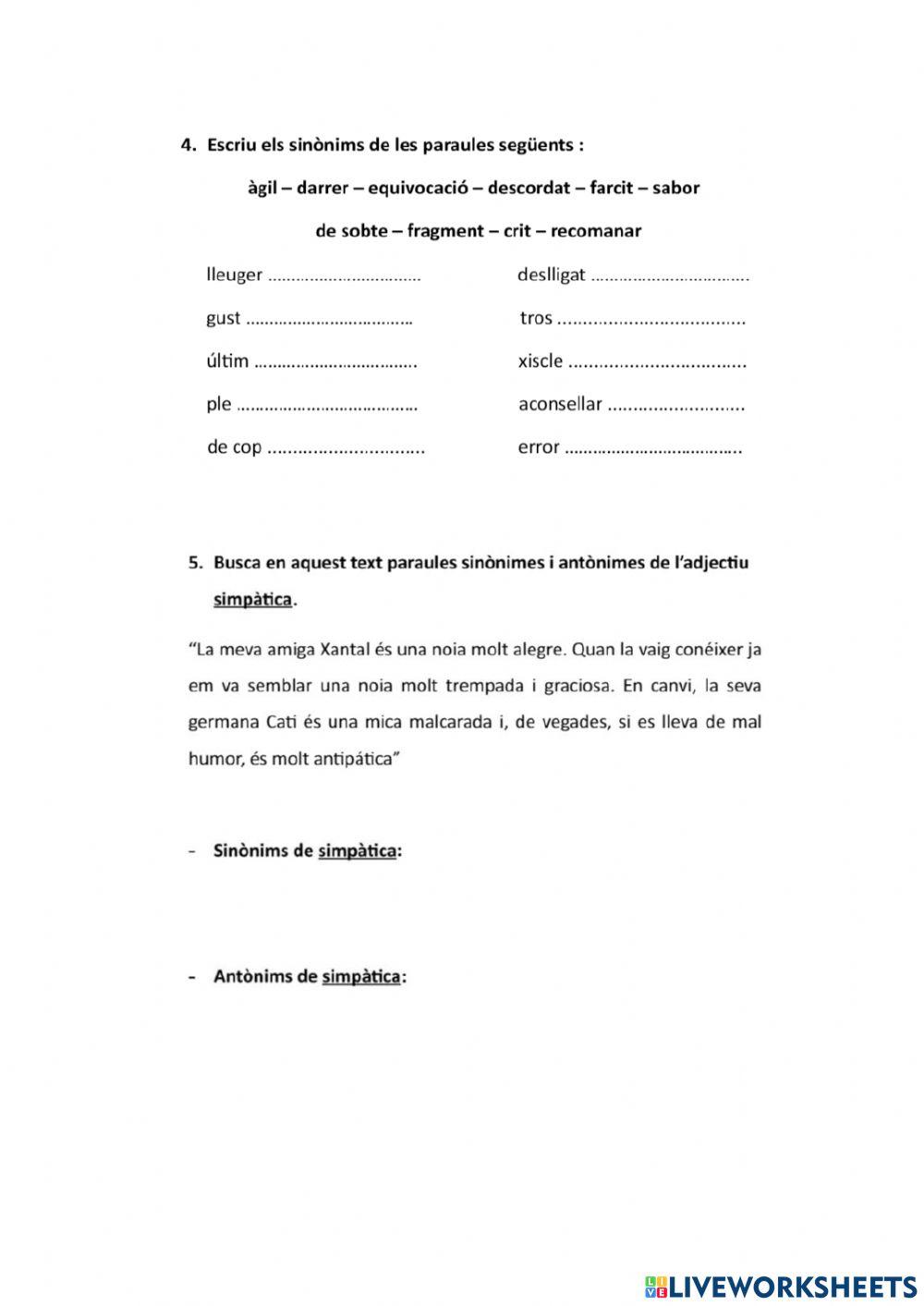 Sinonims i Antònims