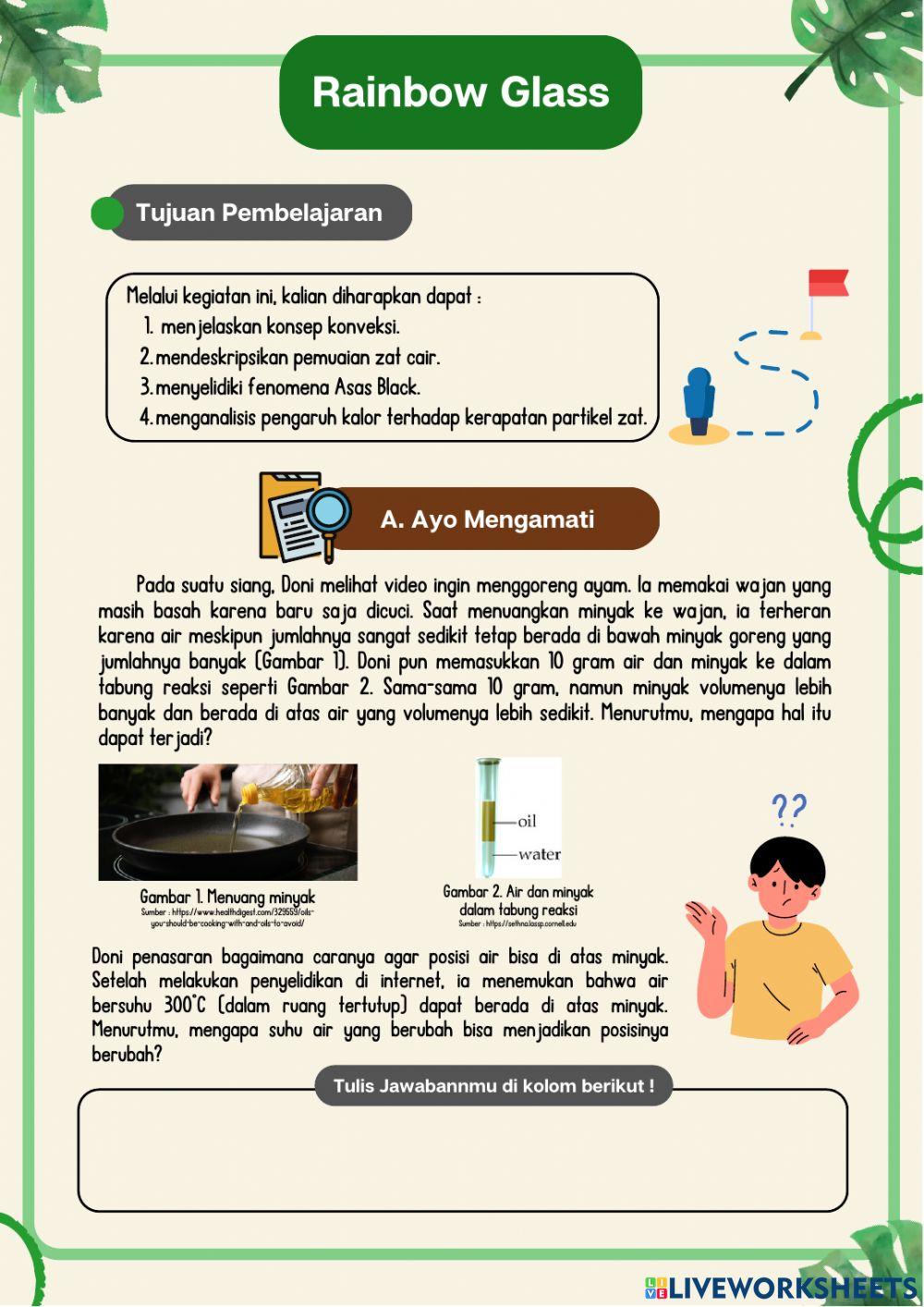 Worksheet Pengaruh Kalor terhadap Density