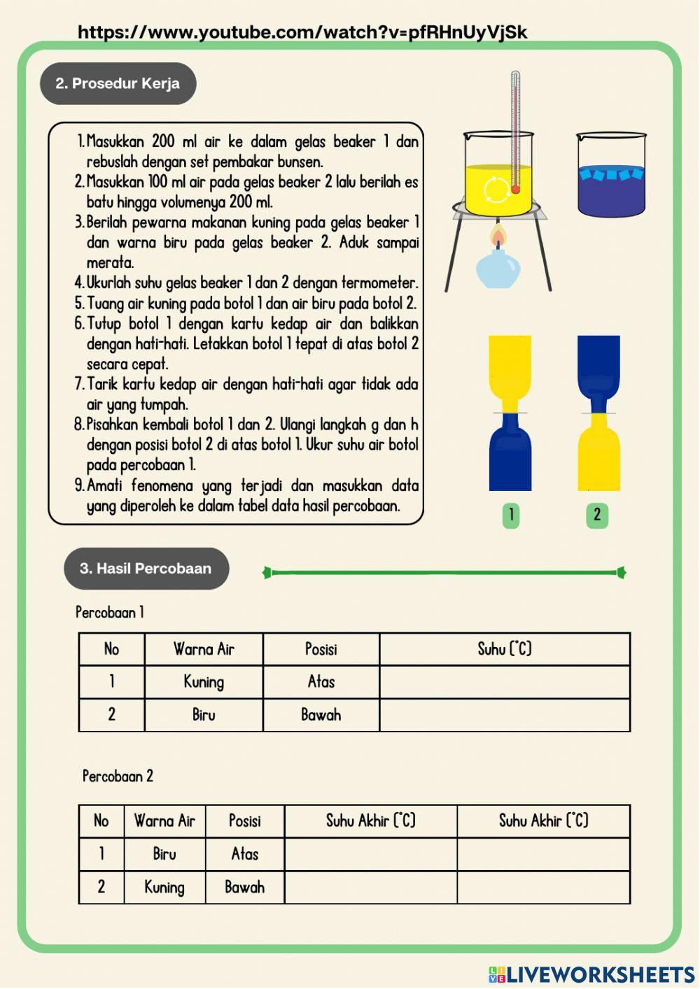 Worksheet Pengaruh Kalor terhadap Density
