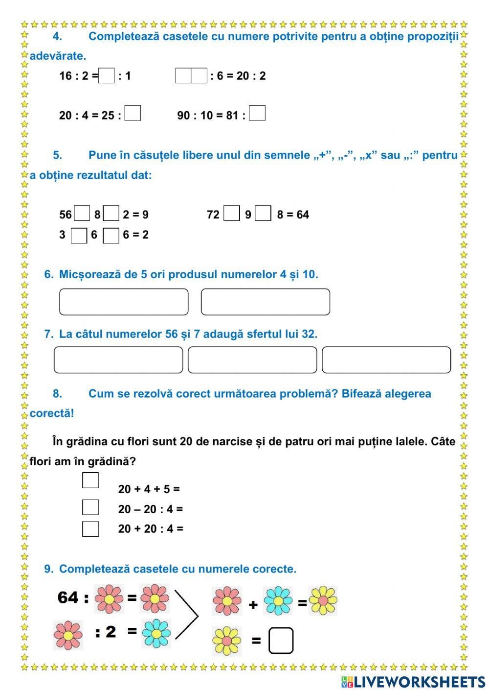 Împărțirea numerelor naturale