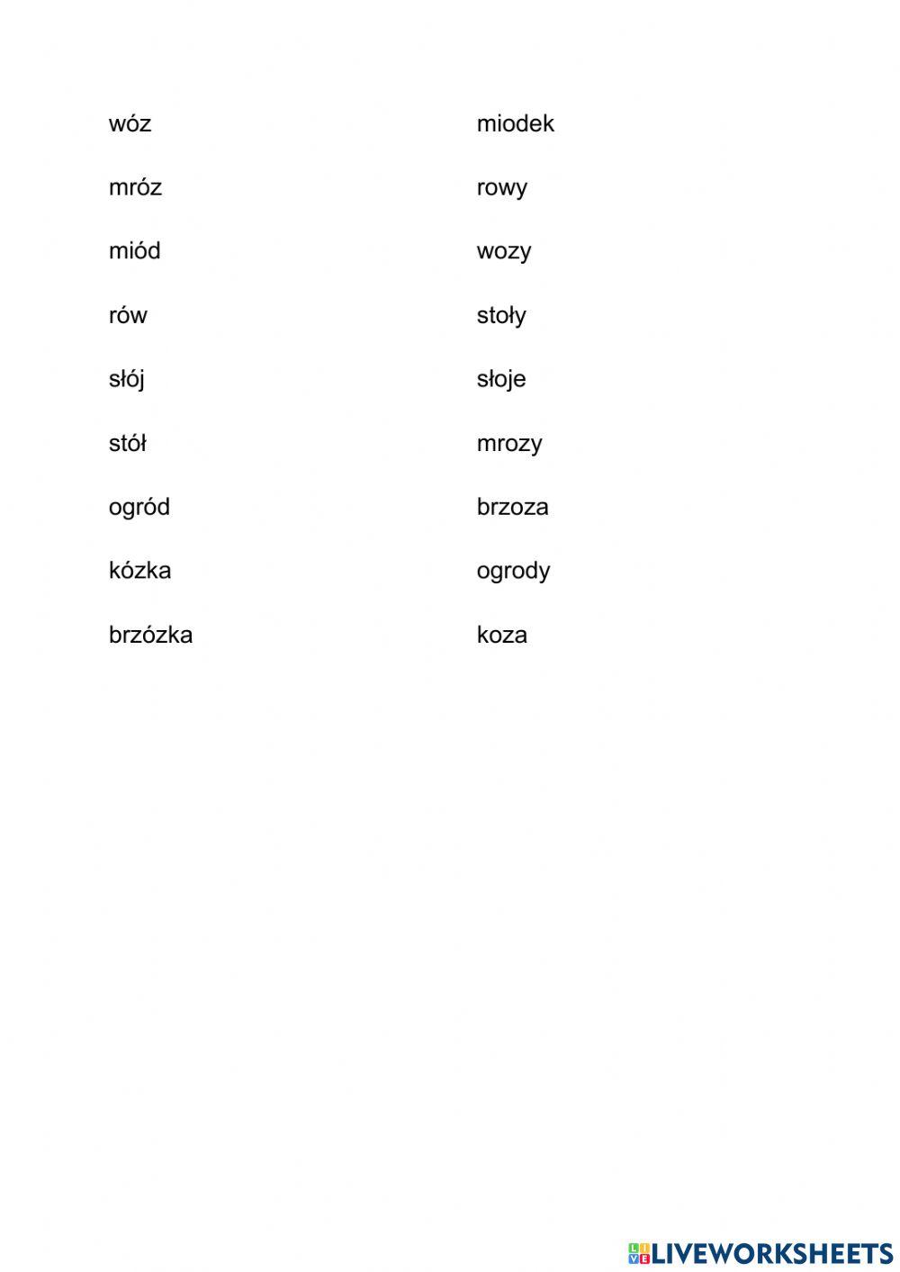 Pisownia wyrazów z ó