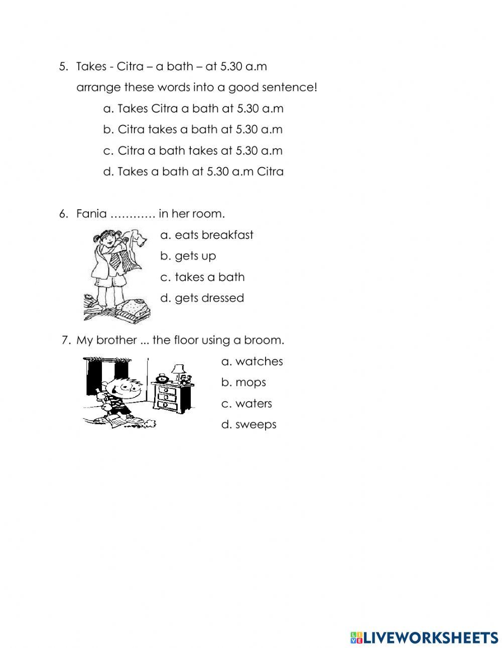 Latihan pts genap bahasa inggris kelas 4