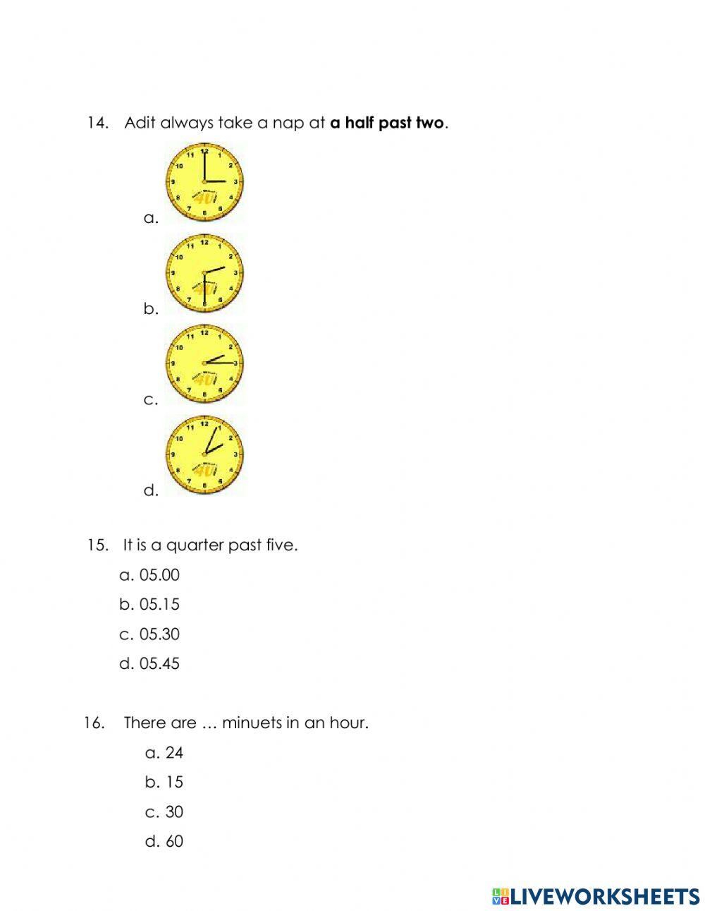 Latihan pts genap bahasa inggris kelas 4