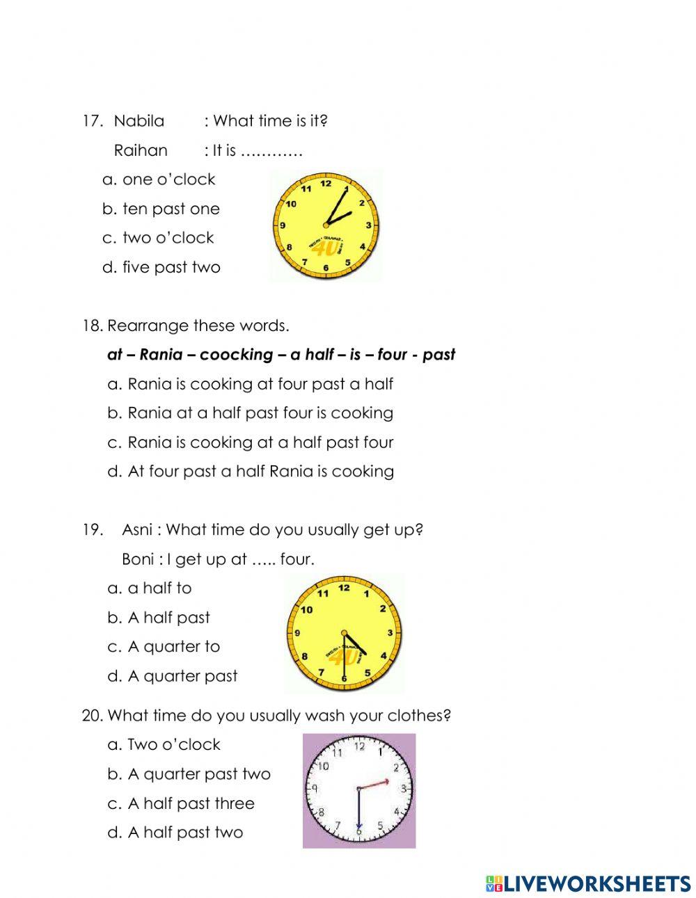 Latihan pts genap bahasa inggris kelas 4