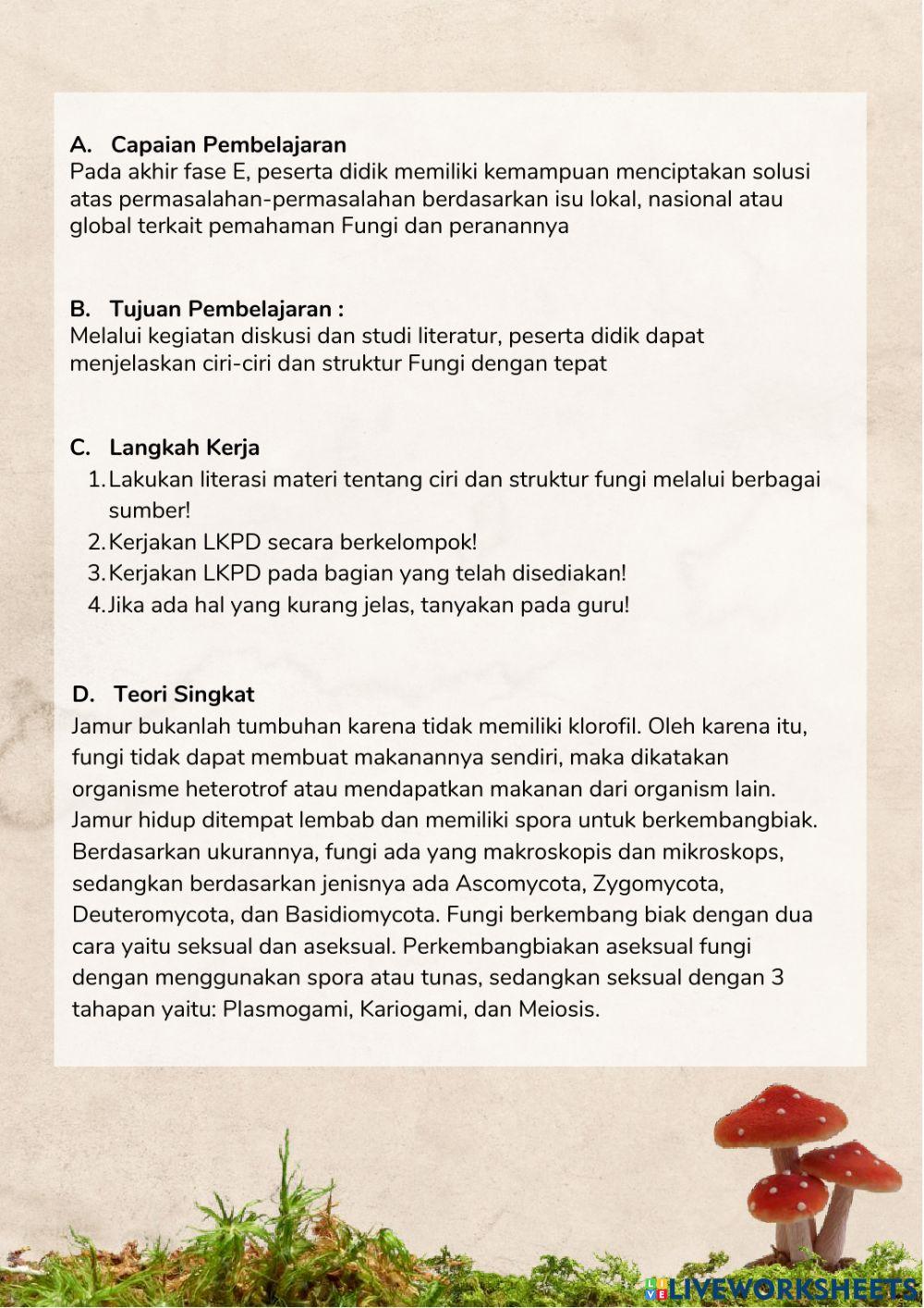 LKPD CIRI CIRI FUNGI (SMAN 1 DEPOK)