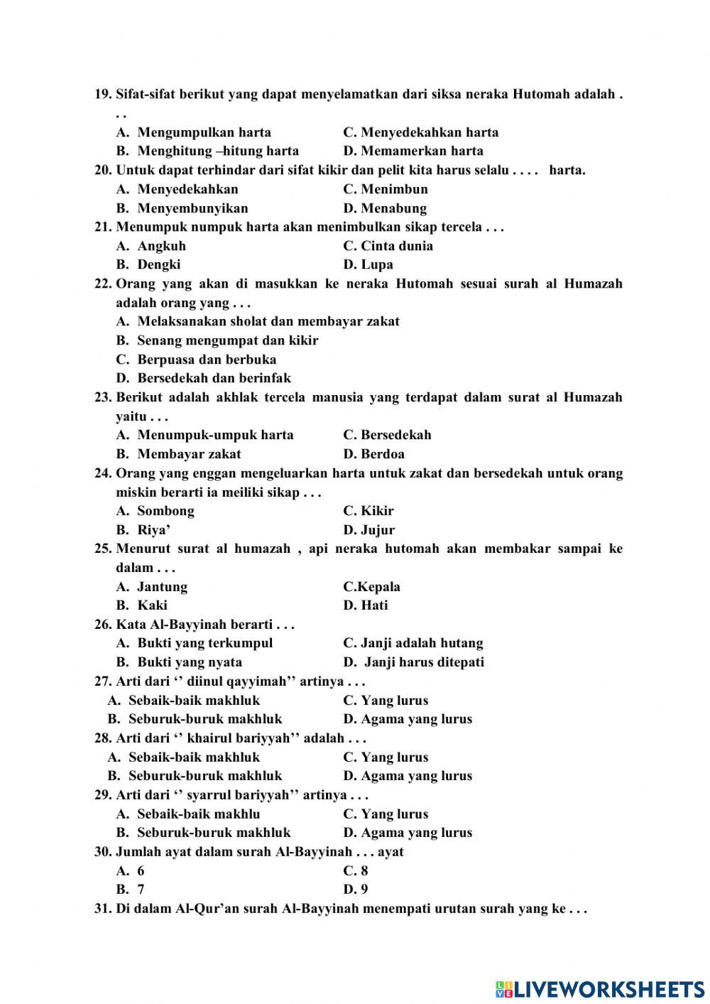 Al-quran hadis pts KELAS 5 TP 2022-2023