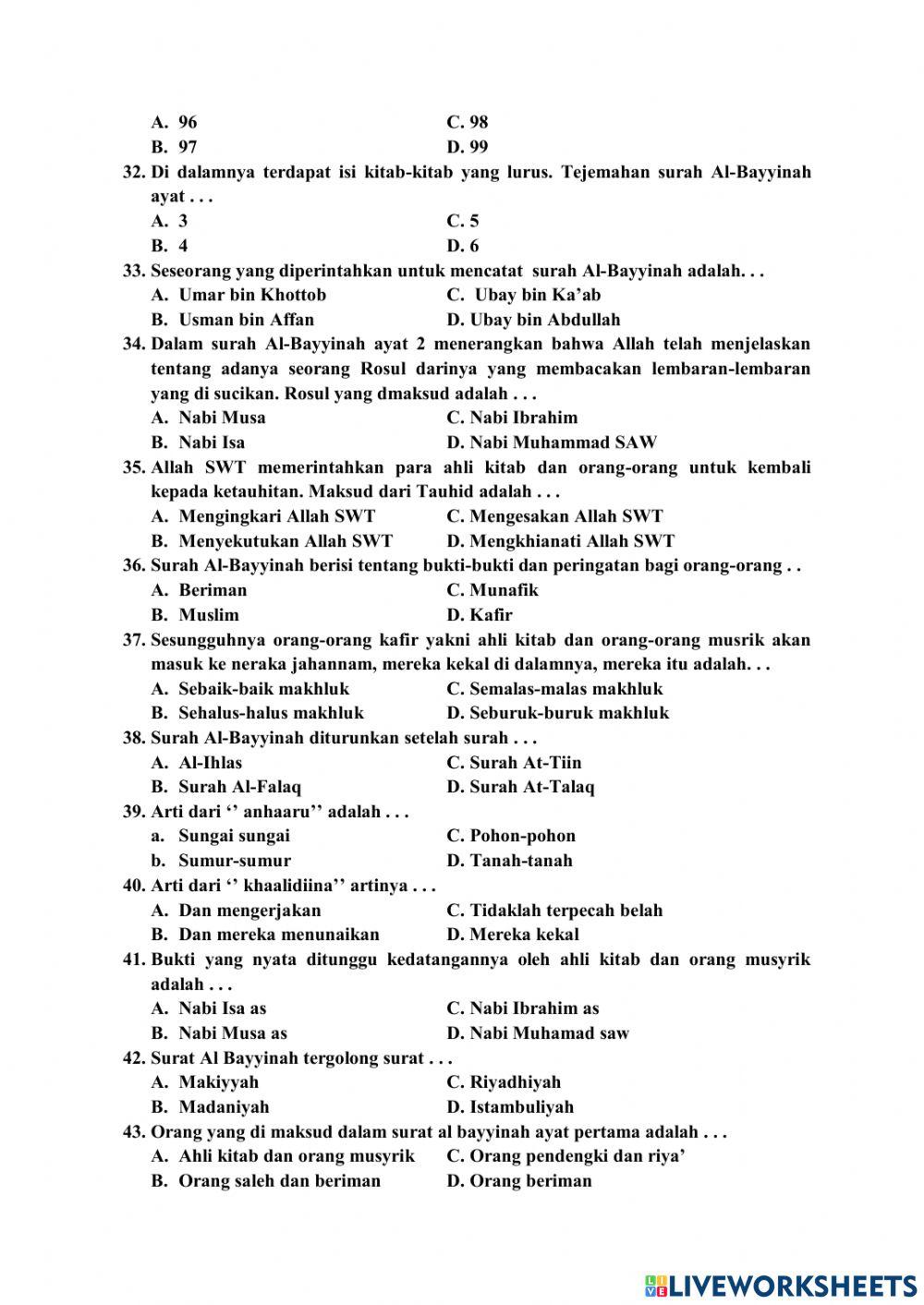 Al-quran hadis pts KELAS 5 TP 2022-2023