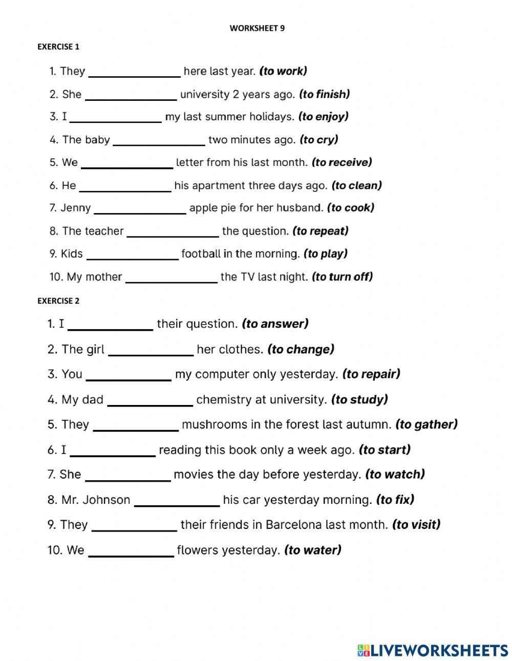 Simple past-regular verbs
