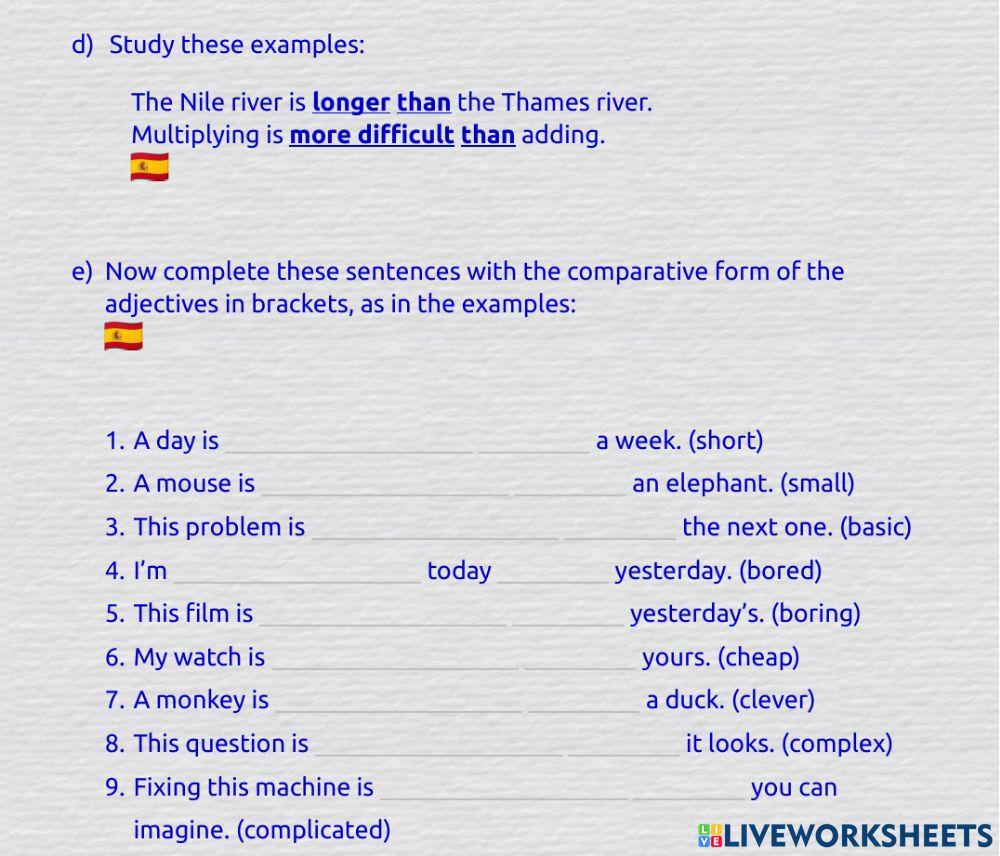 Comparative adjectives 1